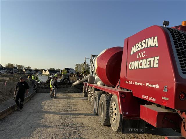 Romulus subdivision street pour concrete by Messina